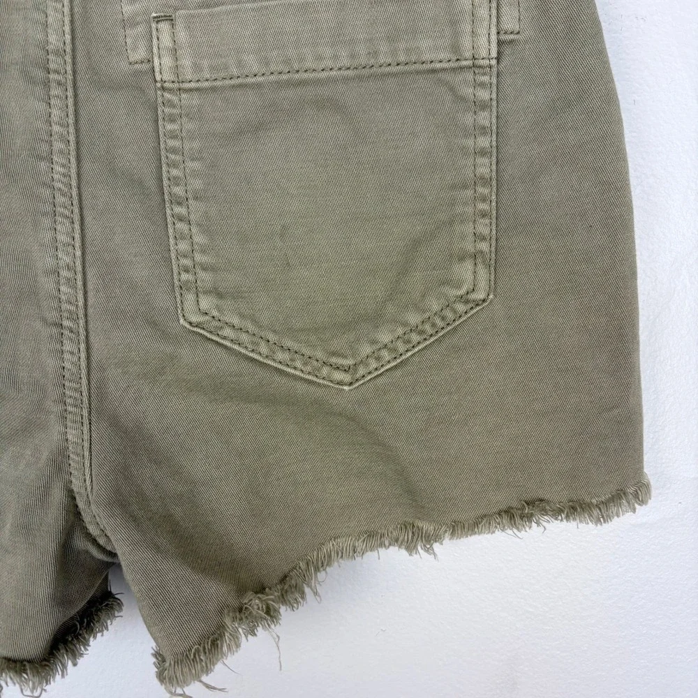 American Eagle Twill Cutoff Shorts Green Y2K Summer Casual Gorpcore Size 0‎